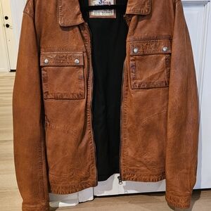 32 Bar Blues Men's Brown Genuine Leather Jacket Large